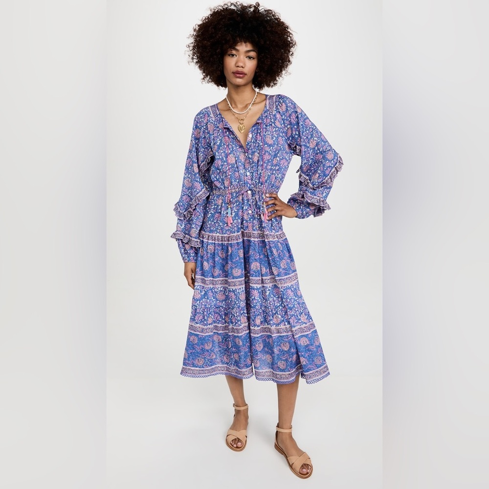 Floral Blue Midi Dress